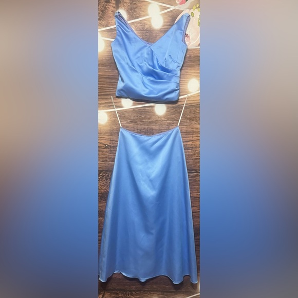 Xscape by Lawrence Kurtz blue 2 piece outfit - Picture 1 of 2
